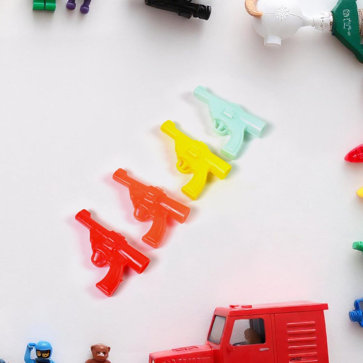 Gun Shape Pencil Top For Kids Office, Small Gun Toy (1 Pc / Mix Colour & Design) - Image 3