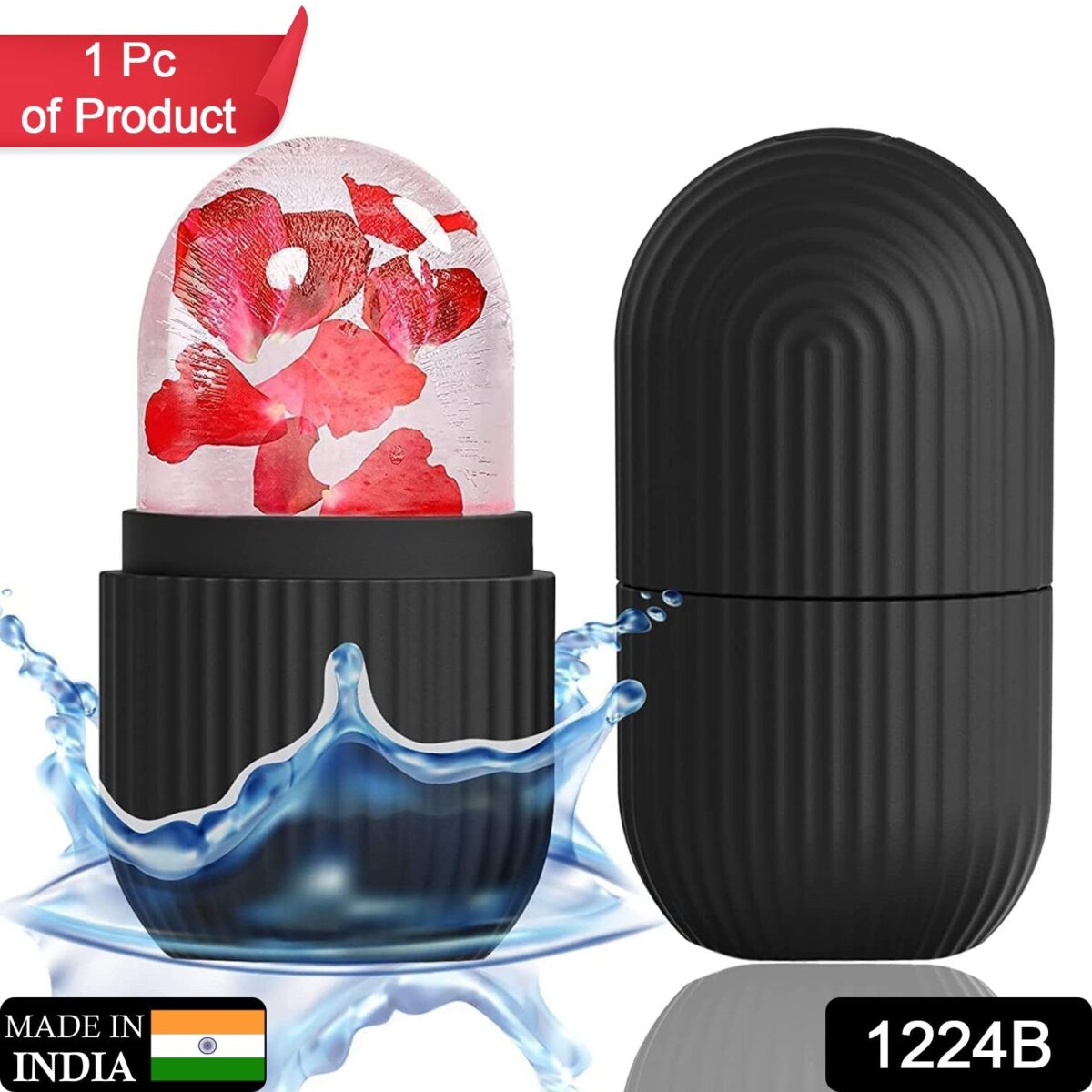 Face Ice Roller Massager for Swelling & Puffiness Reduction (Black) - Image 2