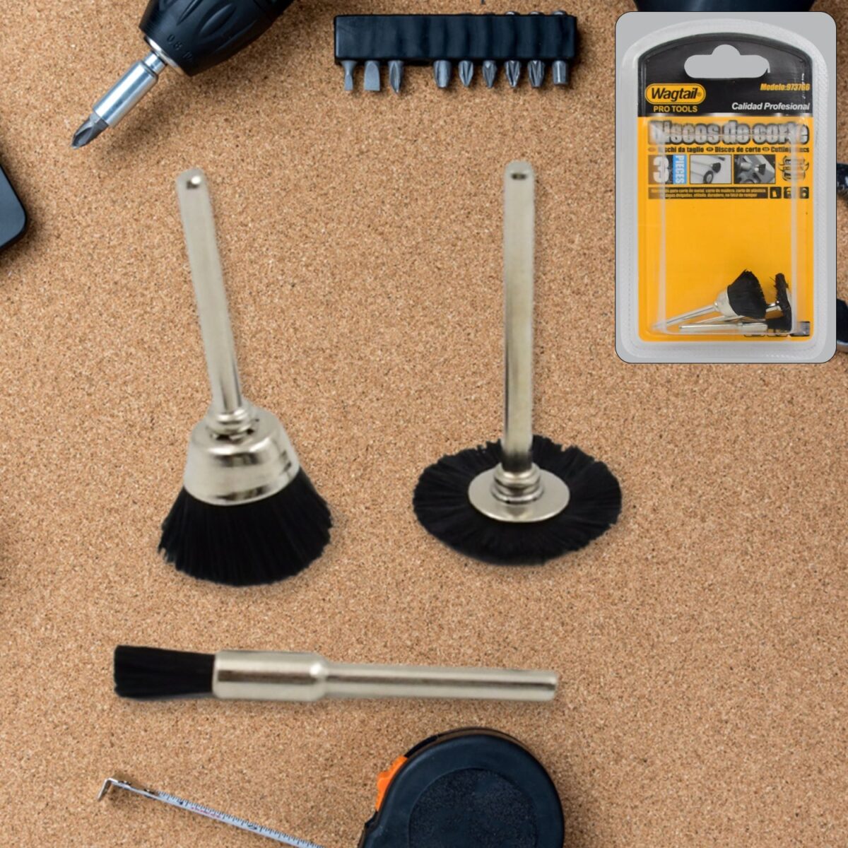 Brass Wire Wheels, 3 Pcs Brass Wire Wheels, Rust Removal Tool - Image 1
