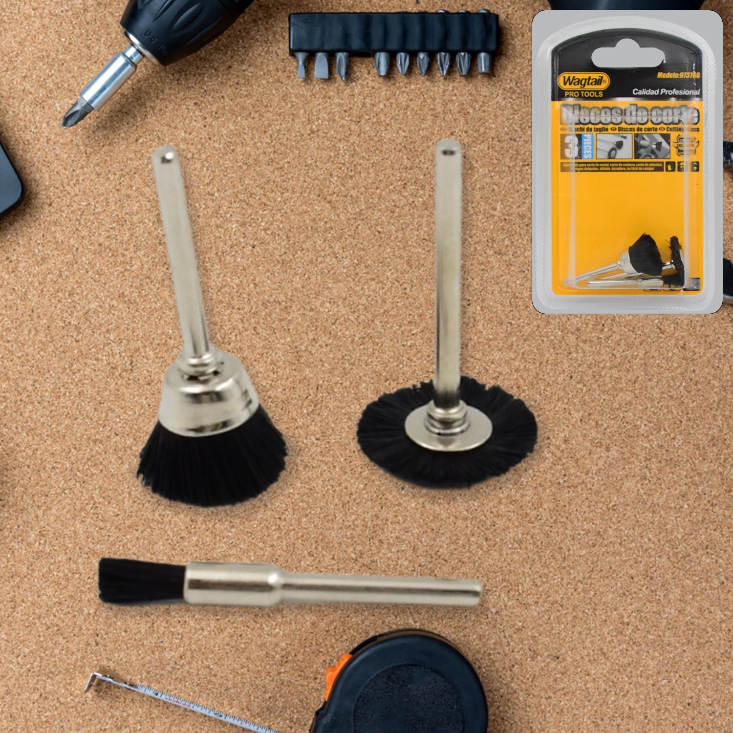 01_558f1308-9ead-4632-bef2-b786e3ffcfba.jpg Brass Wire Wheels, 3 Pcs Brass Wire Wheels, Rust Removal Tool - Image 1
