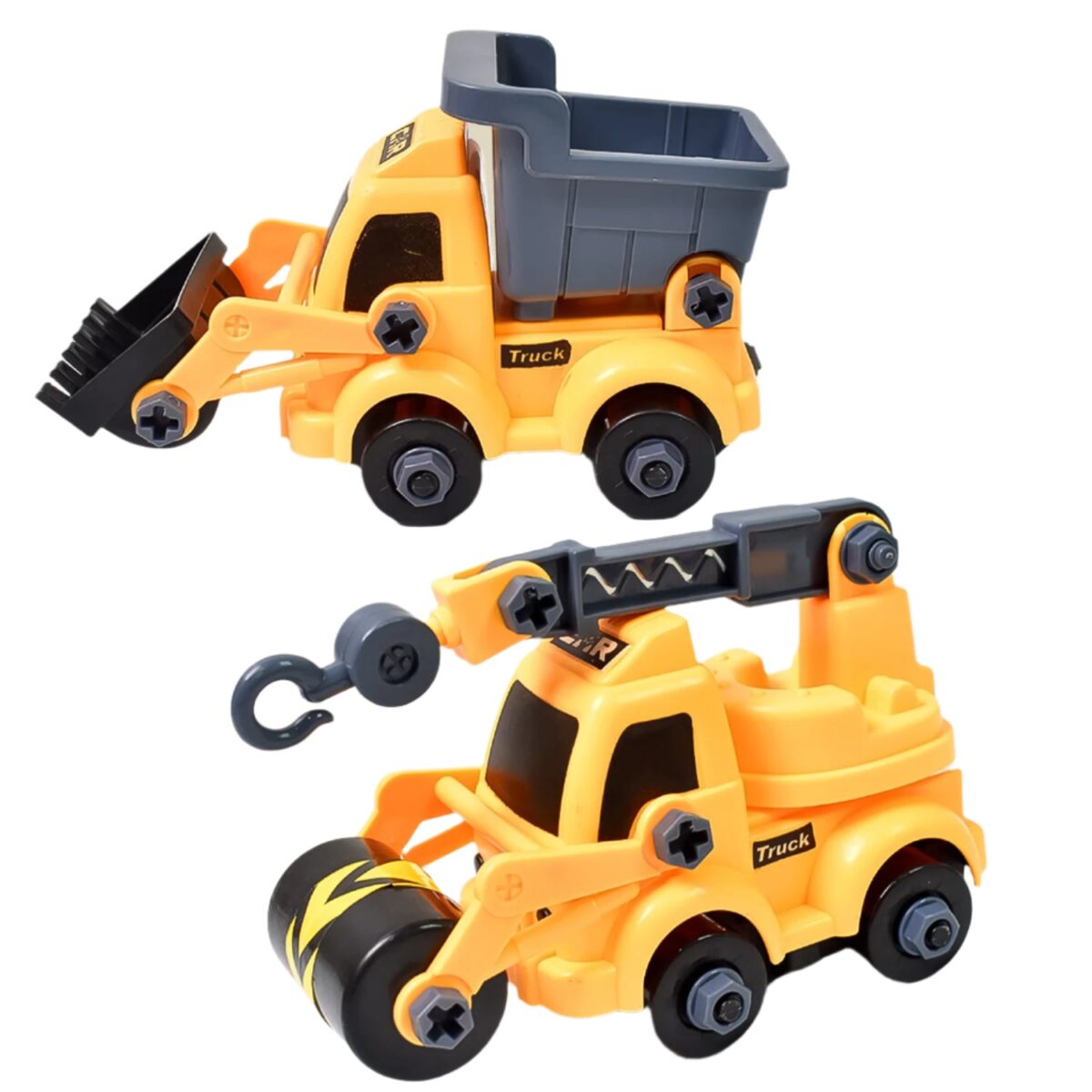 Engineering Vehicles Nut Assembly Toy Ã¢â‚¬â€œ DIY Vehicle Model Set for Kids, Simulation Car Construction Toy (2 Pc Set) - Image 1