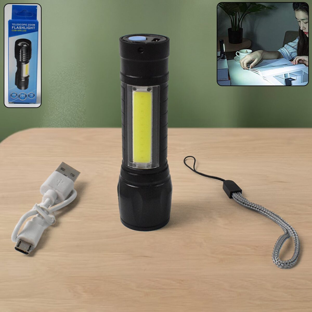 Mini 2 in 1 High Power Pocket Torch Light (1 Pc / Mix Design) - Image 1