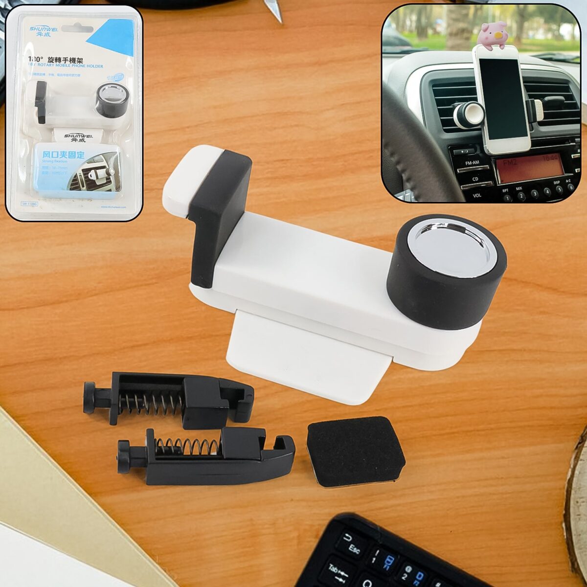 Car Phone Holder 180 Rotating Automobile (1 pc) - Image 1
