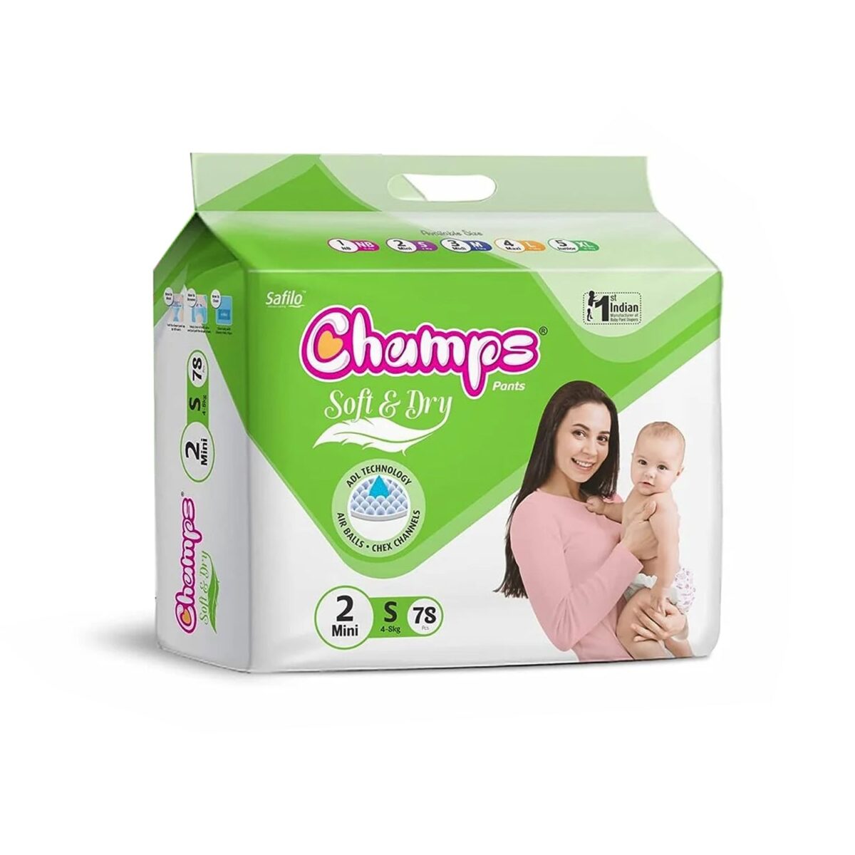 Champs Soft and Dry Baby Diaper Pants  78 Pcs (Small Size  S78) - Image 4