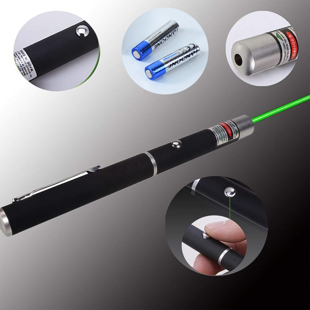 High-Power Laser Pointer Pen with 2 AA Batteries (1 Set) - Image 1