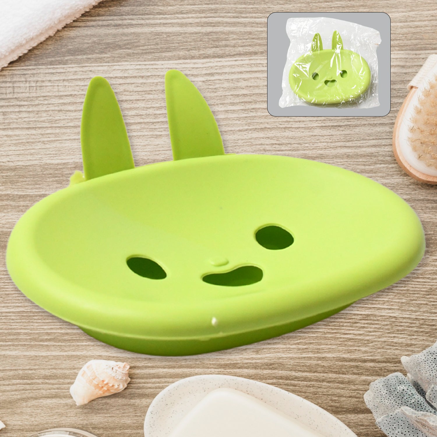 01_5e6234cc-ecb4-4cdb-81be-d89c2cf4e4c0.jpg Soap Box Drain soap Box Cute Rabbit Shape Double soap Bowl Box Plastic Rack Storage Rack Bathroom Toilet Storage Box - Image 1