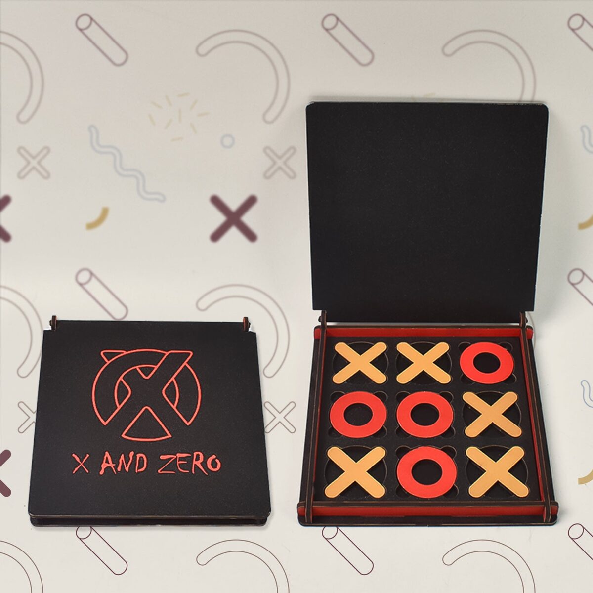 X & Zero Wooden Board Game (1 Set) - Image 1