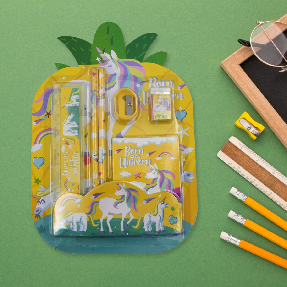 Stationery Set for School & Office with Pencil & Ruler (Gift, 6 Pc) - Image 5