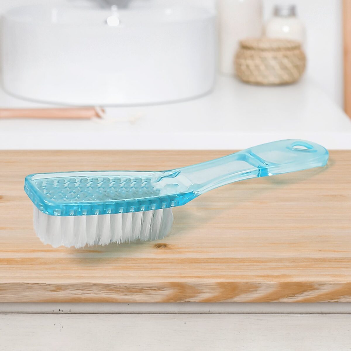 Plastic Handle Shoes Clothes Scrubbing Brush (1 Pc / Mix Color / 19 Cm) - Image 1