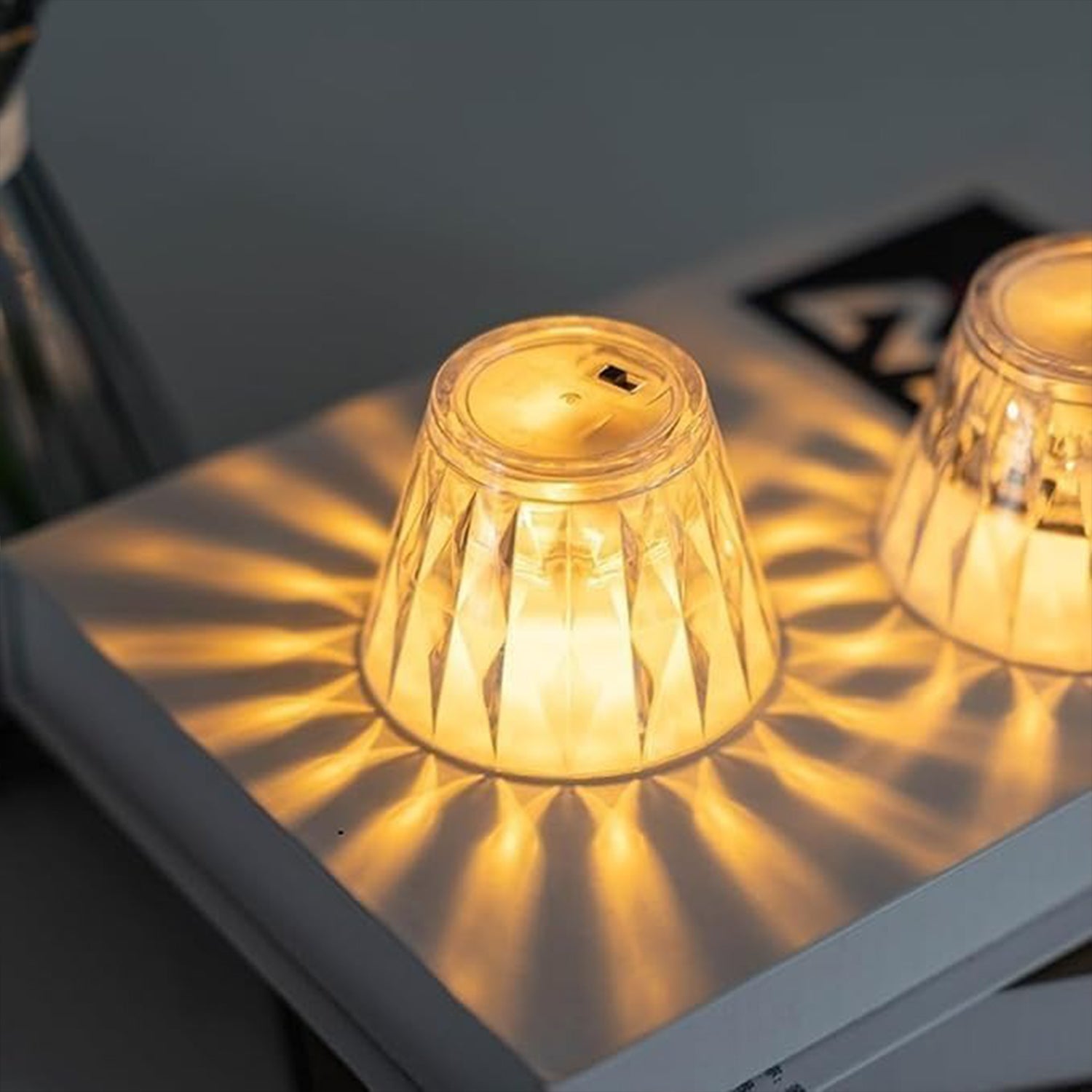 01_69361375-d2c9-497b-92c6-b024263a3f4e.jpg Cup Shape Crystal Table Lamp (1 Pc) - Image 1