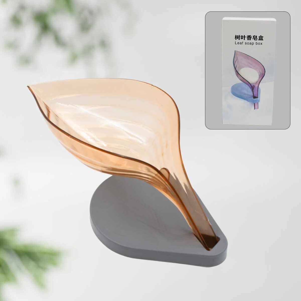 PlasticÃ‚Â Leaf Shape Soap Box, Soap Holder (1 Pc / With Color Box) - Image 5