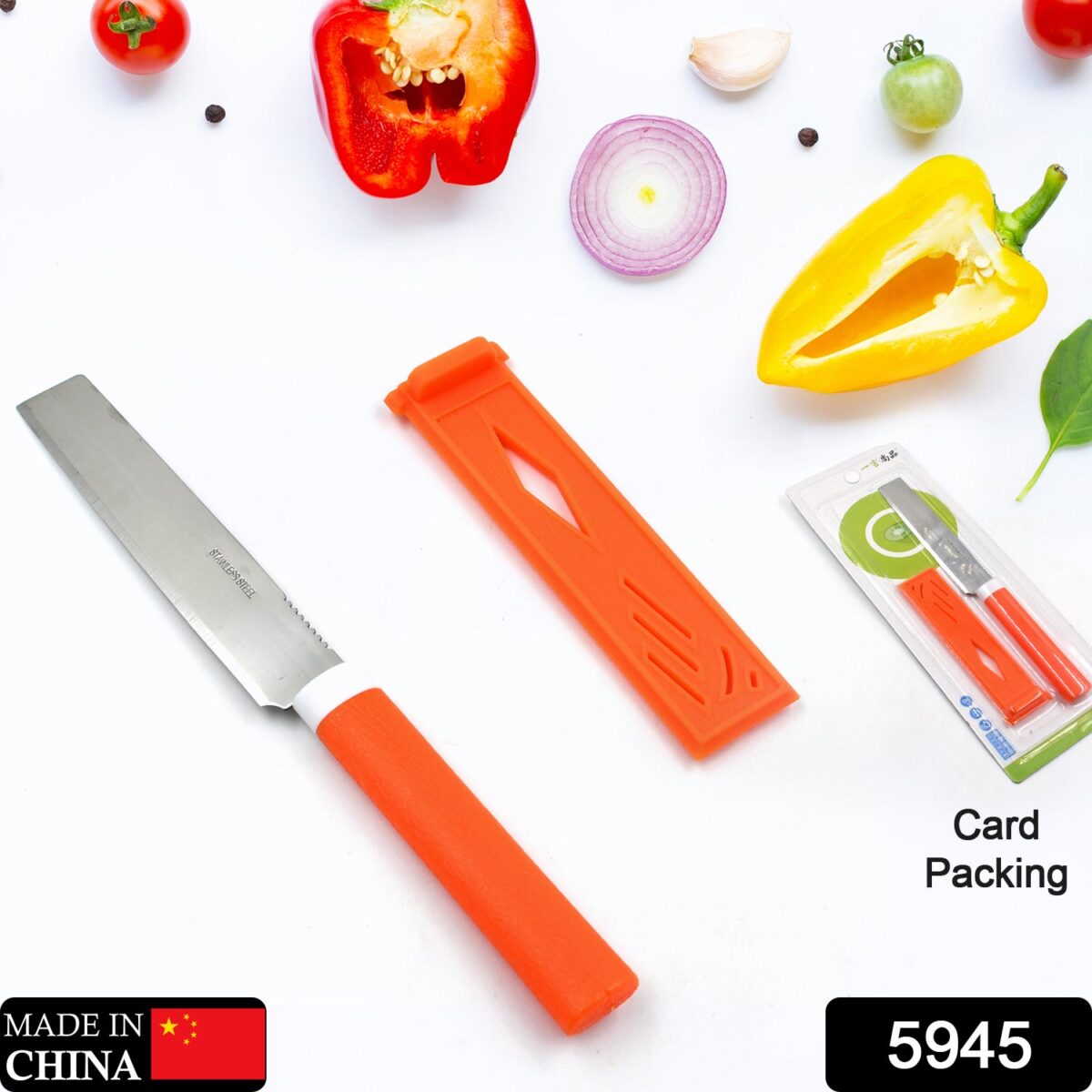 Stainless Steel Knife For Kitchen Use, Knife Set, Knife & Non-Slip Handle With Blade Cover Knife - Image 2