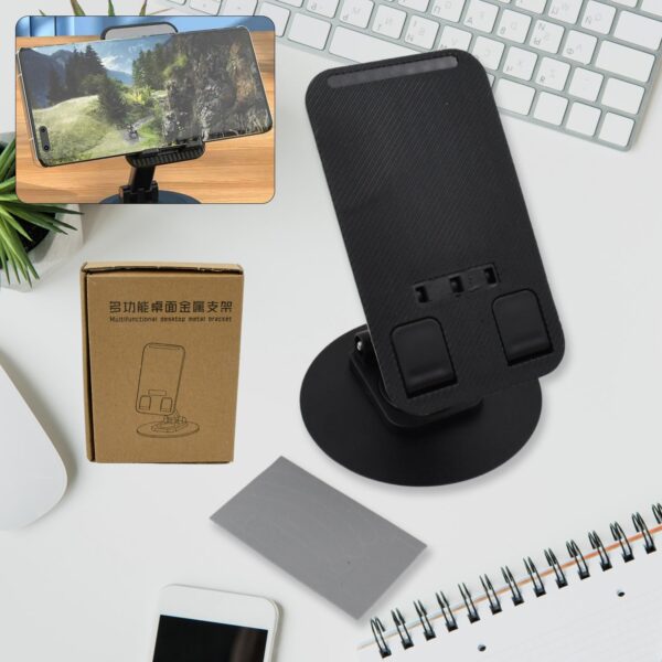 Rotating Foldable Mobile Stand â€“ Height & Angle Adjustable Phone Holder for Desk (1 Pc)