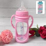 Baby Feeding Bottle with Handles & Straw (Mix Design, Size & Color / 1 Pc) - Image 3