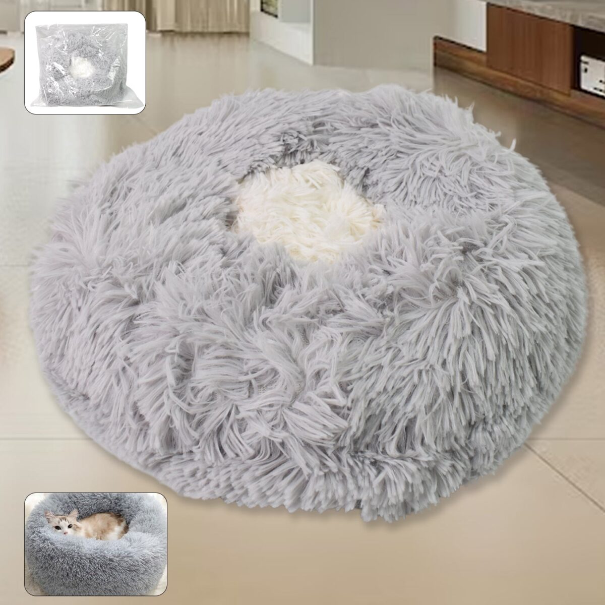 Medium Round Dog Beds for Small, Medium Dogs and Cats (1 Pc) - Image 1