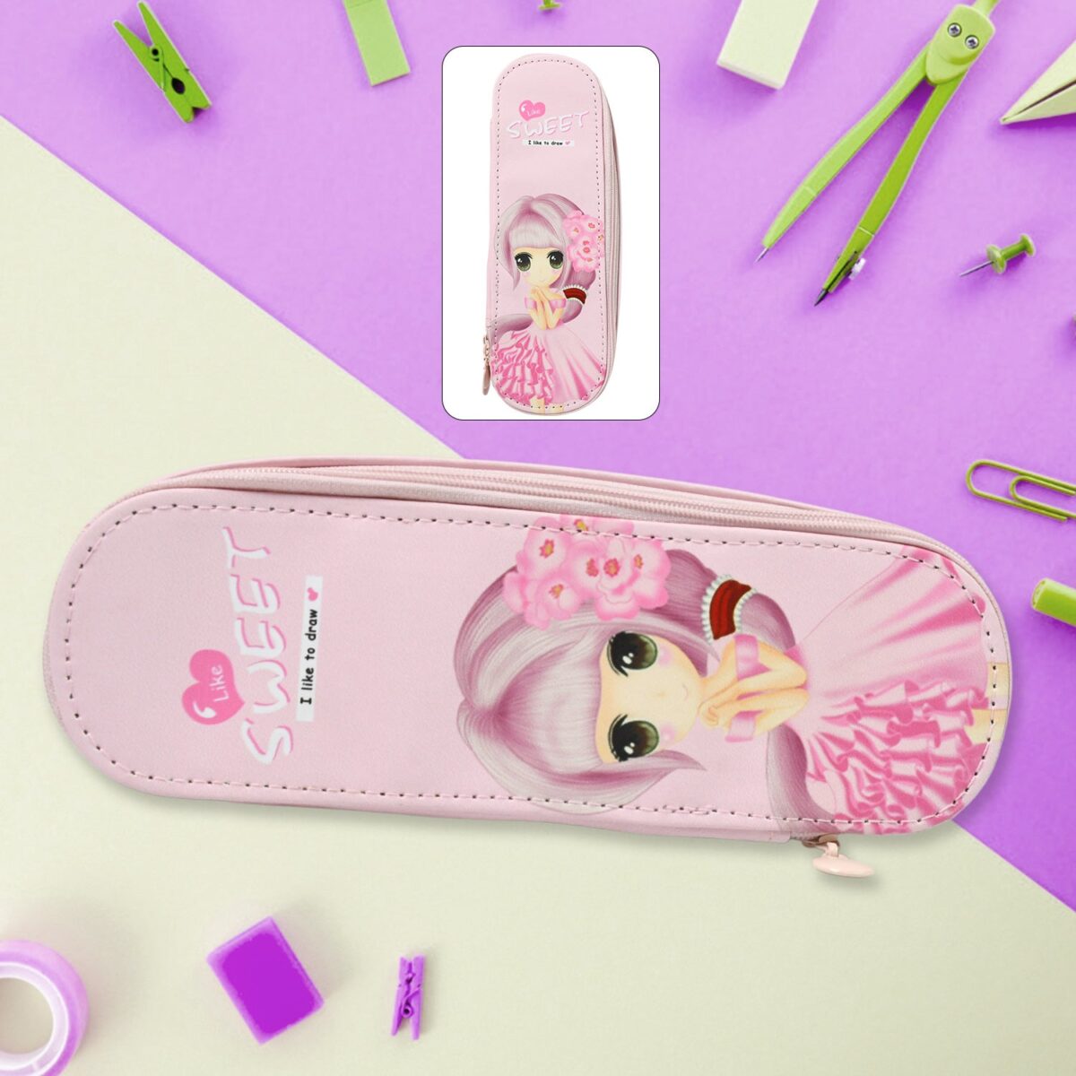 Double Layer Large Capacity With Multi-Functional Pencil Case (1 Pc) - Image 1