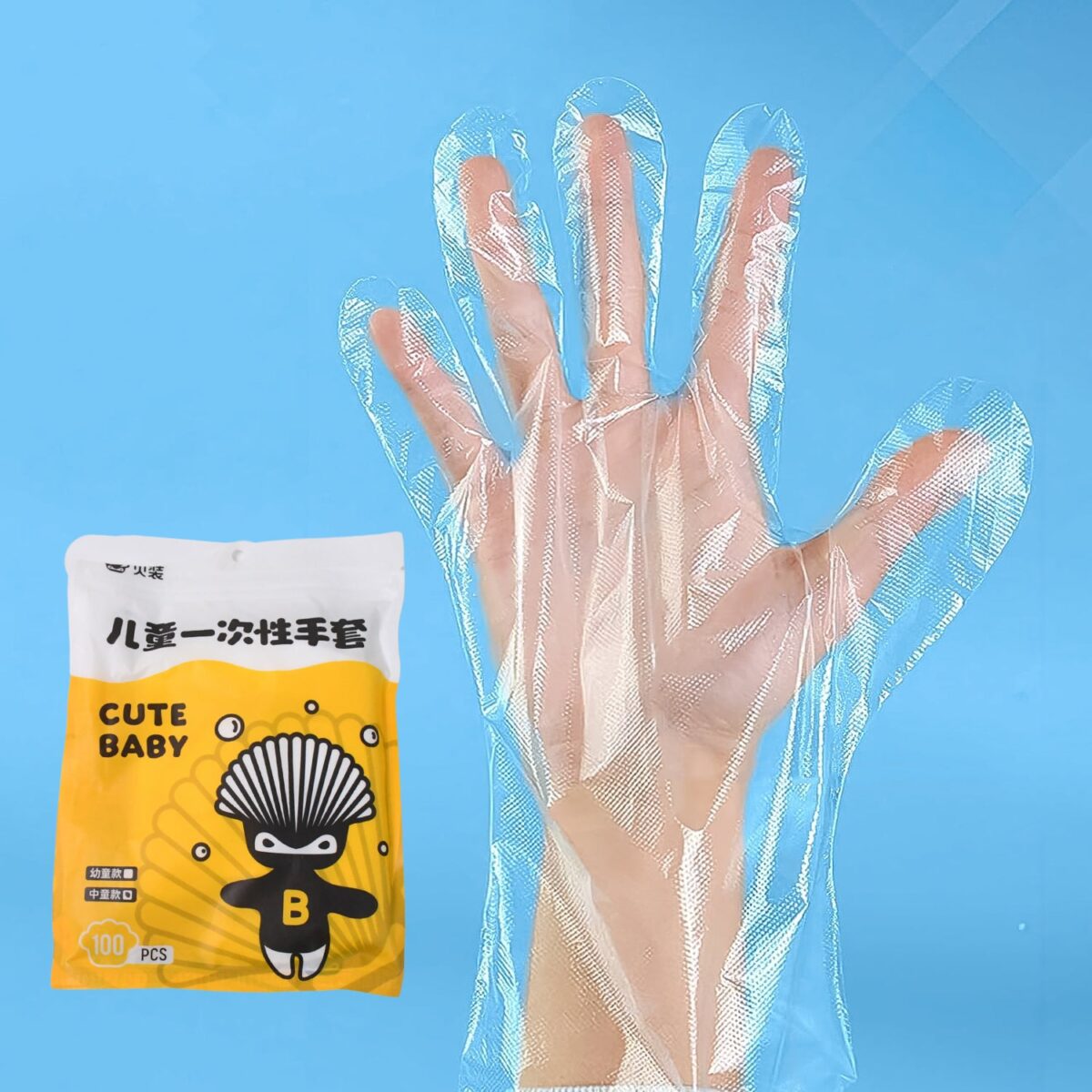 Eco-Friendly Kitchen Hand Gloves, Disposal hand gloves, Free size (100 Pc) - Image 1