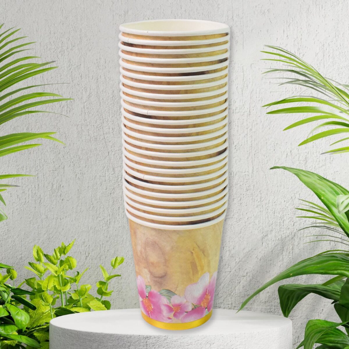 Disposable Paper Cups, Disposable Tea, Coffee Cups (24 Pcs Set / Mix Color & Design) - Image 3