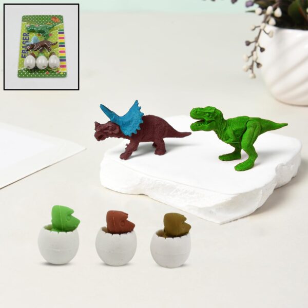 Dinosaur & Egg Shaped 3D Puzzle Erasers â€“ Fun Mini Erasers for Kids (5 Pcs Set)