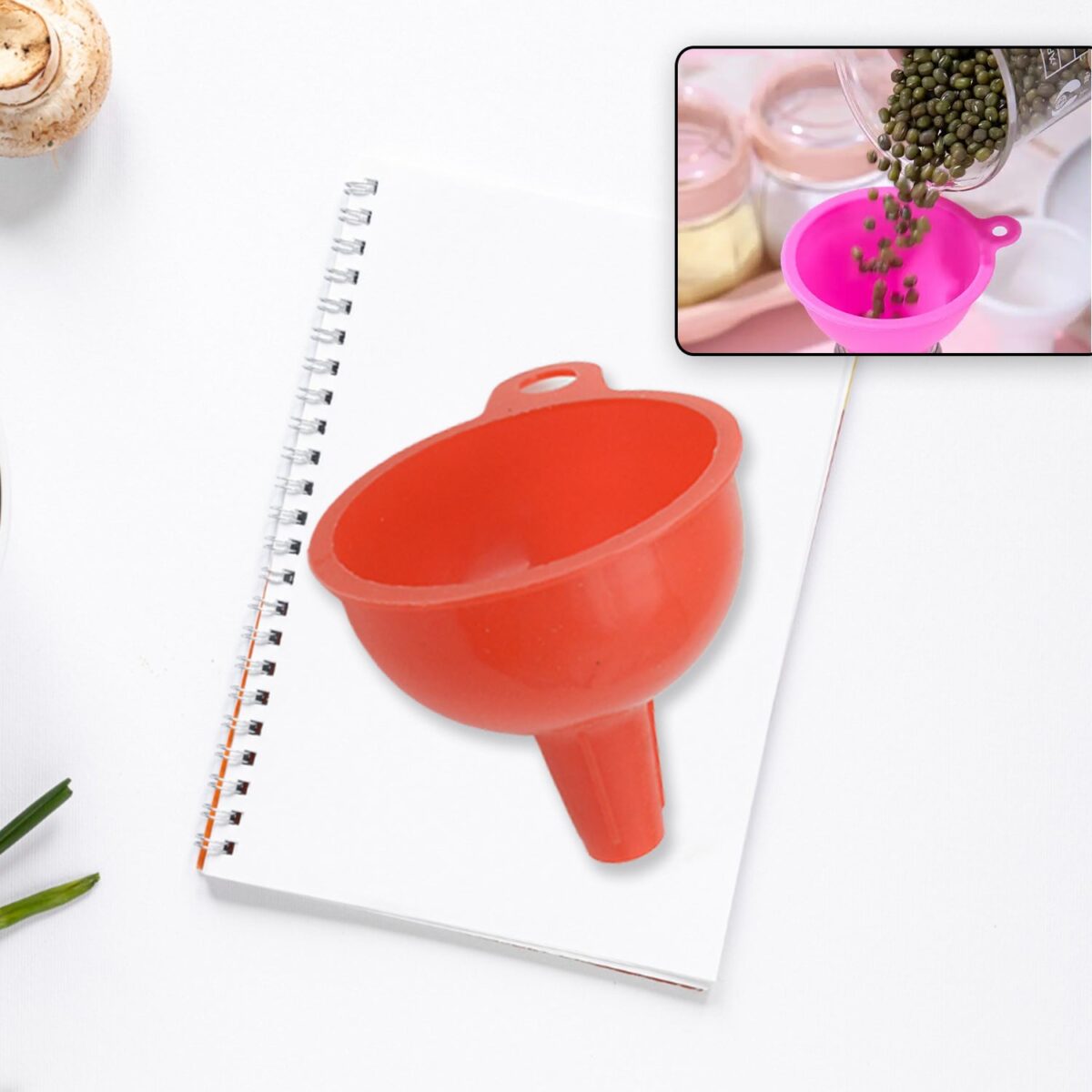 Food-Grade Silicone Funnel: Safe & Easy Transfer for Liquids & Grains (1 Pc) - Image 1