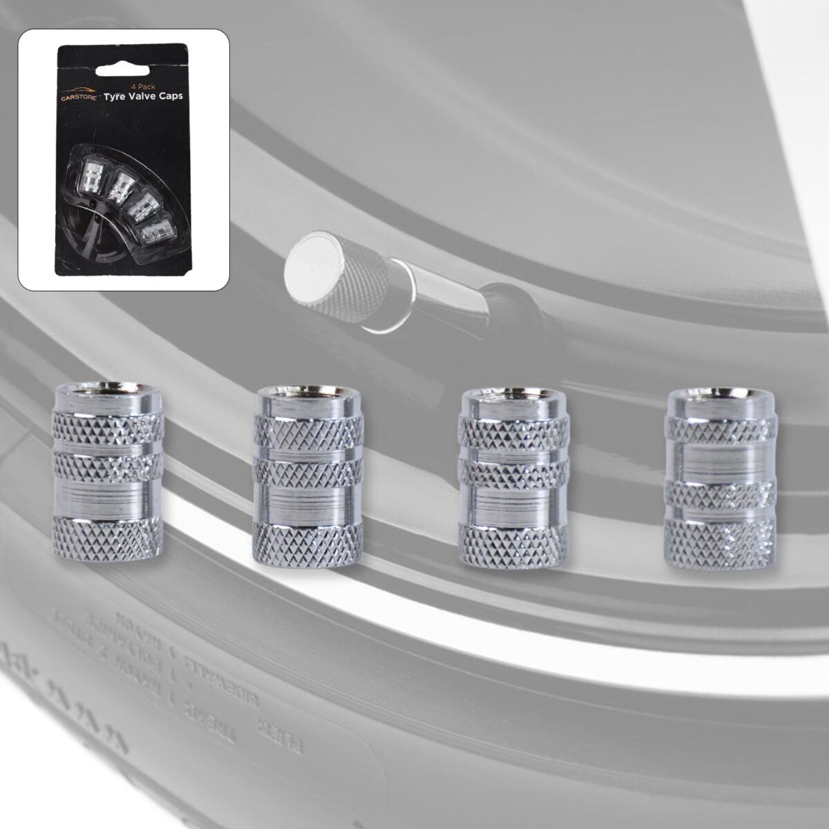 Tire Valve Stem Caps Fit for Genesis Cars. Air Valve Caps Suit for Most Car Truck SUV Wheel Accessories 4pcs Silver. - Image 1