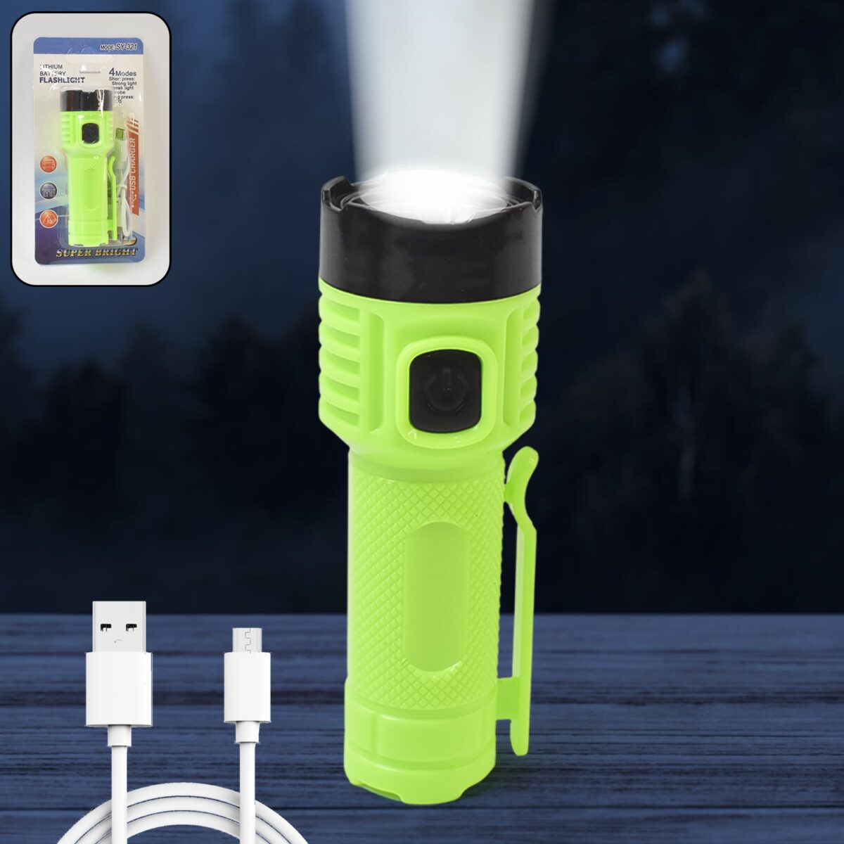 4 Modes Super Bright Led Torch High Lumens Fast Charging Flashlight / Torch (1 Pc) - Image 1