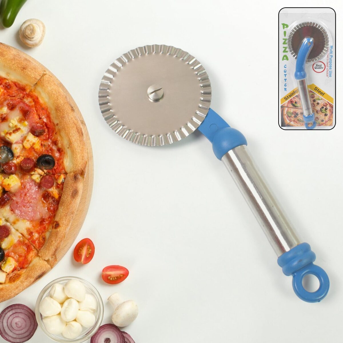 Multi Purpose Use Curly Pizza Cutter / Pastry Cutter / Sandwiches Cutter (1 Pc) - Image 1