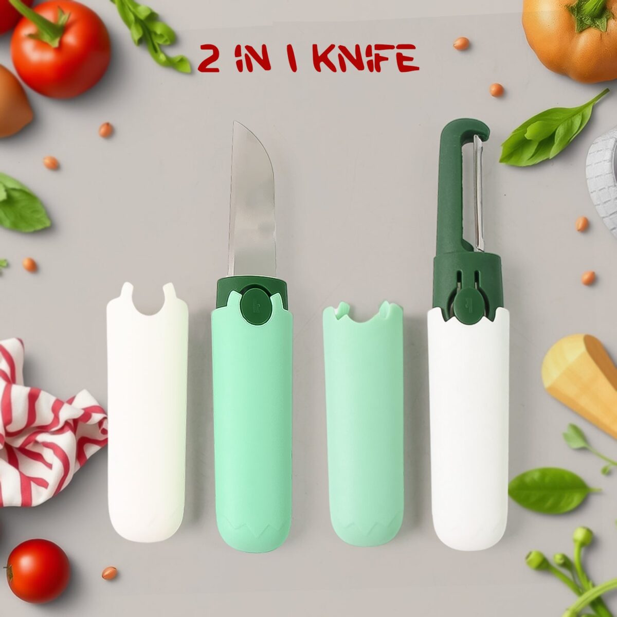 2-in-1 Multifunctional Knife & Sawtooth Peeler for Fruits and Vegetables - Image 1