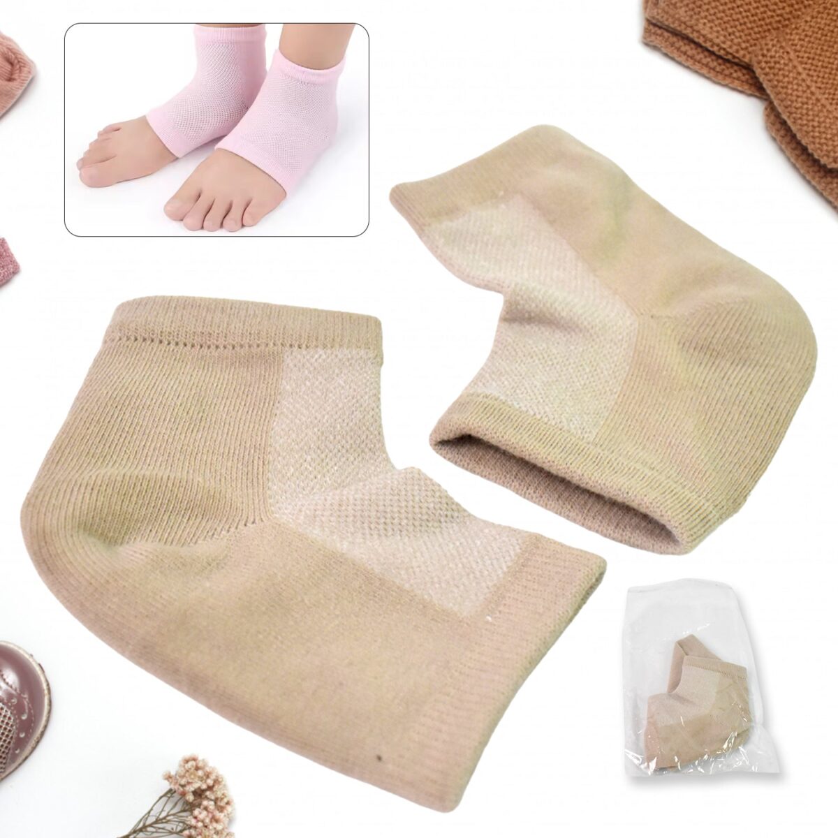 Heel Socks Overnight Heels While You Sleep (1 Pair / Mix Color) - Image 2