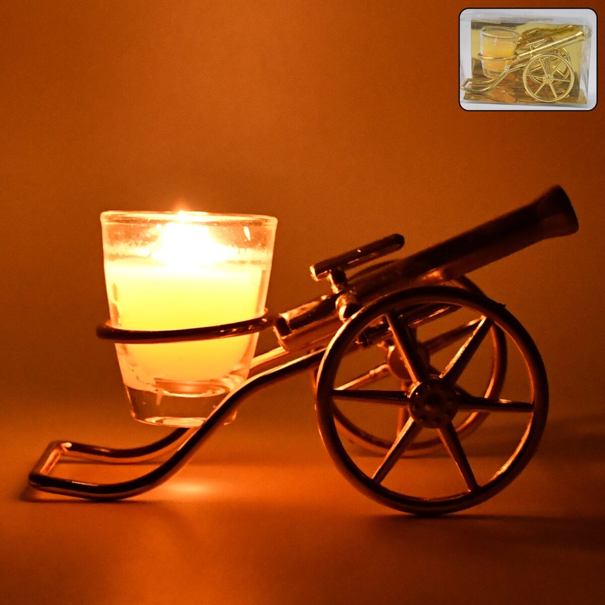 Top Cannon Tealight Holder / Candle Holder (1 Pc) - Image 1