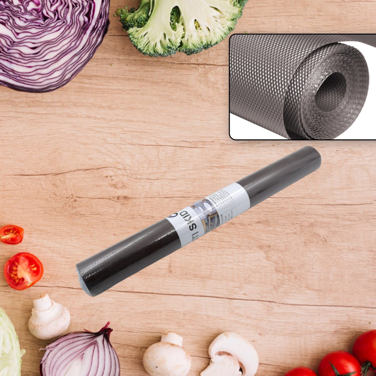 Multipurpose Anti-Slip Mat Liner Roll for Kitchen, Bathroom, Fridge & Shelves (45cmx3m) - Image 1
