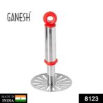 Ganesh Potato / Pav Bhaji Masher with Plastic Handle, Silver & Plastic - Oval Pav Masher, Potato 1-Piece, Smasher Handle, Multicolor - Image 2