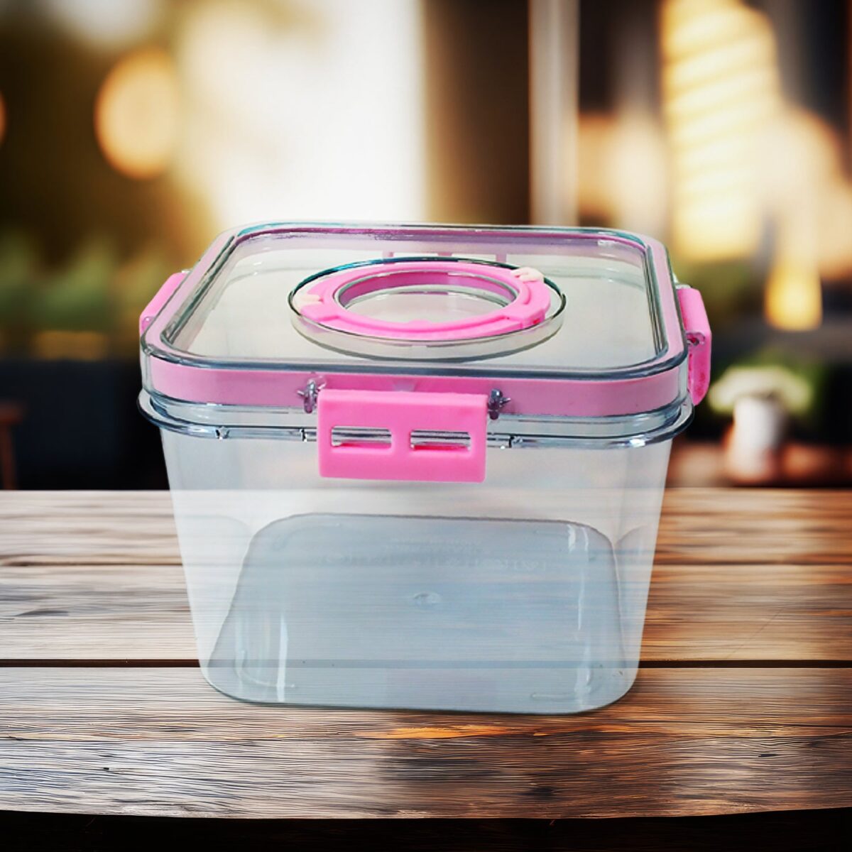 High Quality Plastic Food Storage Container Clear Washable Refrigerator Food Box Food Container Fruit Box Container with Lid (1400 ML) - Image 3