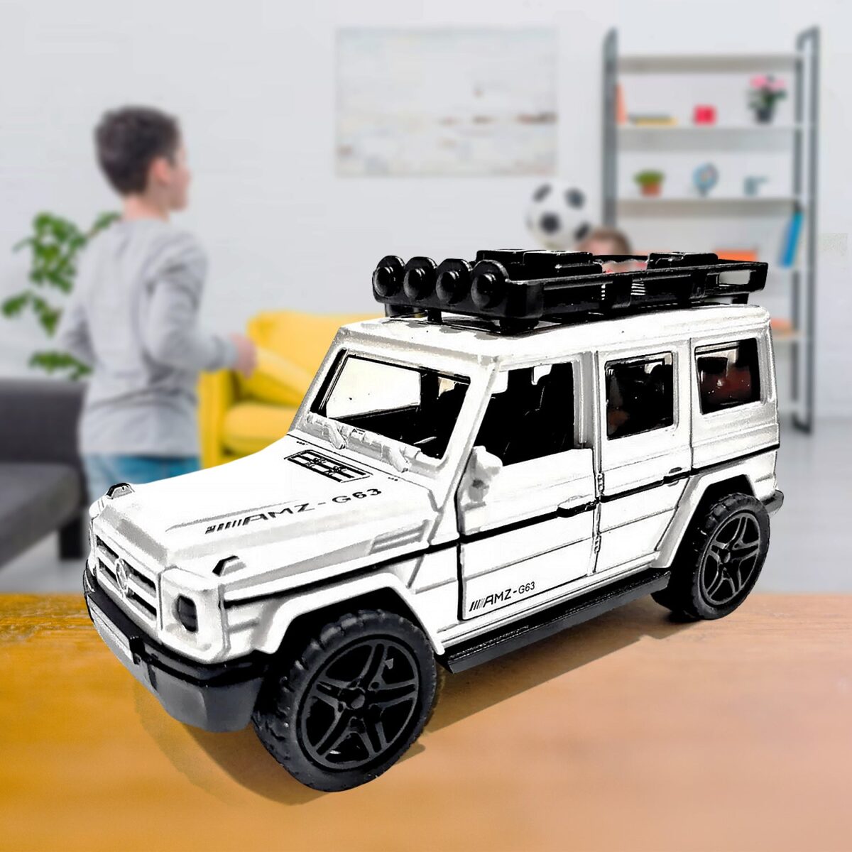 Alloy Metal Pull Back Die-cast Car, Jeep Model Car Off Road Die cast Metal Pullback Toy car with Doors Open Boys Gifts Toys for Kids Age 3+ Years (Pack of 1) - Image 1