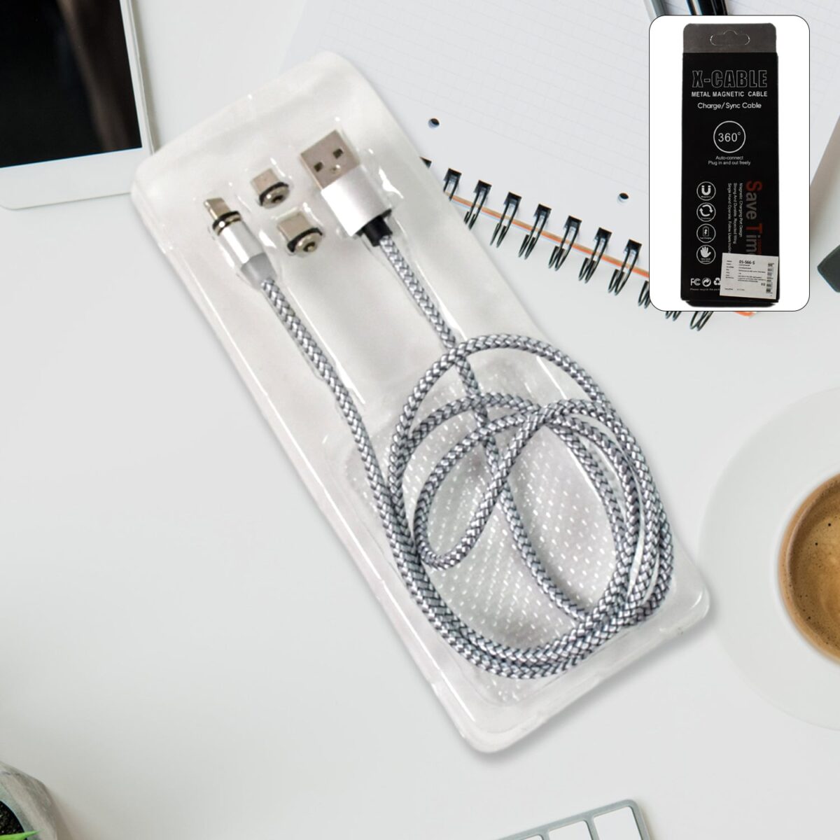 3 in 1 Magnetic Multi Charging Cable (1 Pc) - Image 1