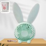 Cute Rabbit USB Desk Fan for Kids & Camping (1 Pc, Plastic, Mist Air) - Image 2