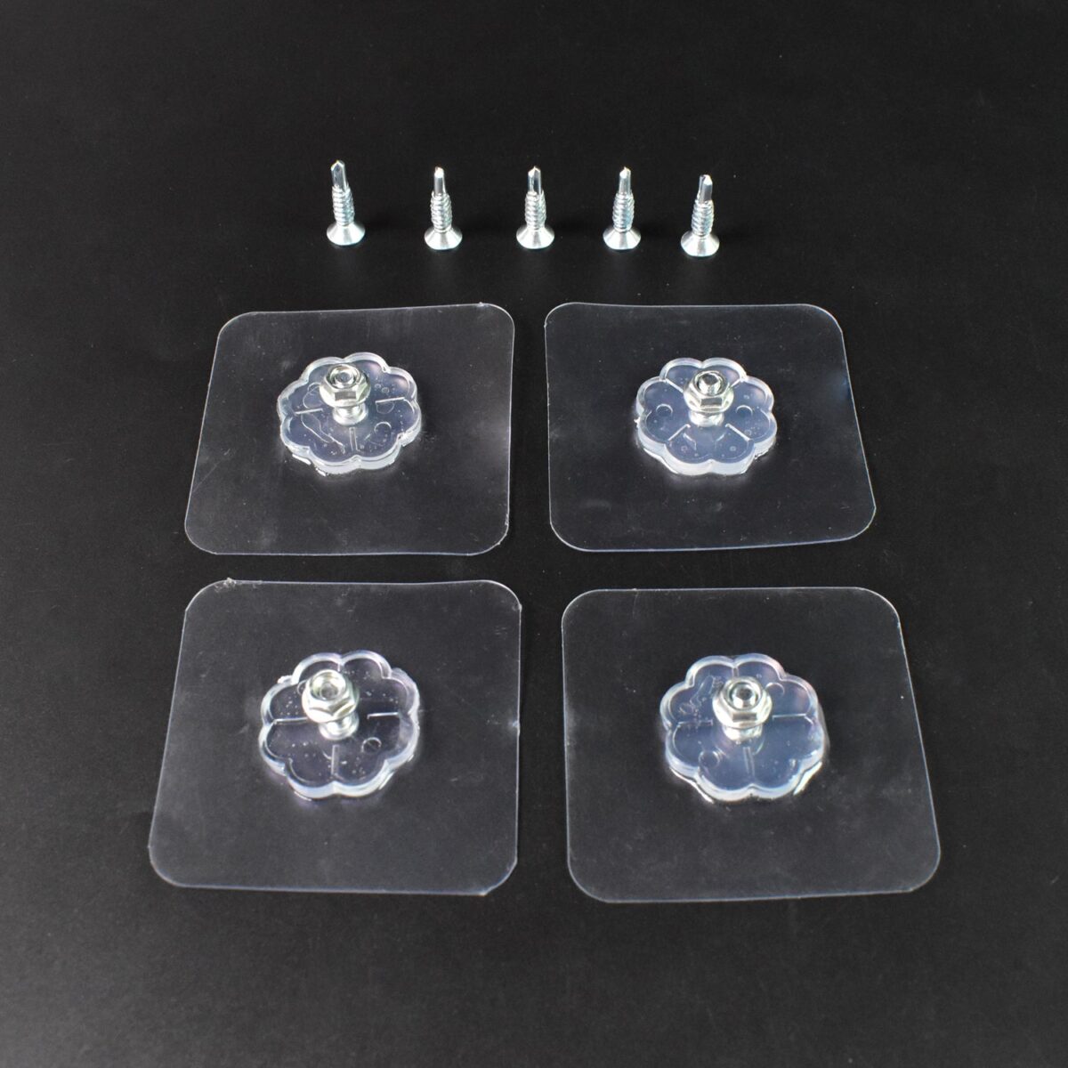 Self Adhesive Hooks Sticker | Screw Nut and Bolt Type (4 Pcs Set) - Image 1