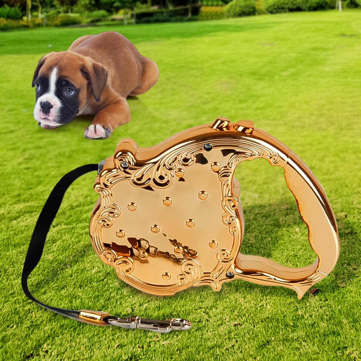 Retractable Telescopic Belt Rope Cat Golden Traction (3M Approx / 1 pc) - Image 1