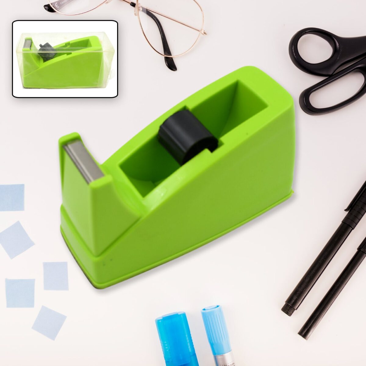 Plastic Tape Dispenser Cutter Ã¢â‚¬â€œ Heavy Duty Stationary Tape Cutter for Home, Office, School Use (1 Pc / 515 gm) - Image 1