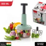 2-in-1 Push Chopper 800ml with Stainless Steel Blade for Quick Food Prep - Image 2