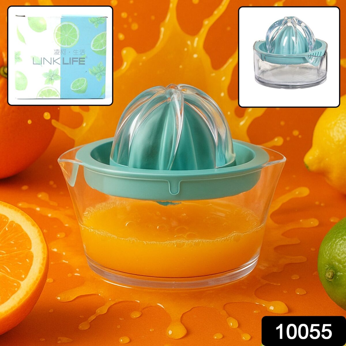 Manual Drink Orange Lemon Citrus Lime Fruit Juice Juicer Squeezer, BPA Free, Press & Pourer With Lid Plastic ManualÃ‚Â (1 Pc) - Image 2
