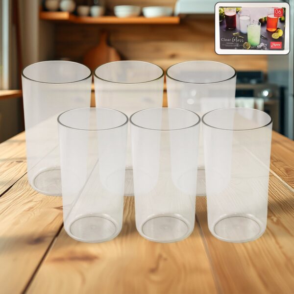 Apex Clear Plastic Tumbler / Glass Set â€“ 6-Piece Unbreakable