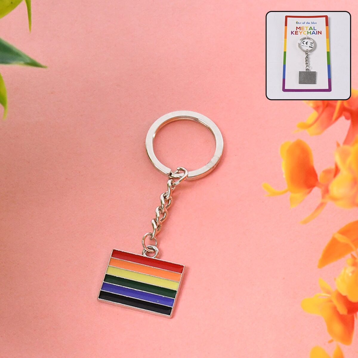Rainbow Design Metal Keyring Key Chain (1 Pc Mix Design) - Image 1