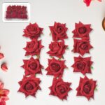 Flower Rose Hair Pin / Clip Velvet Flower Design (12 pcs Set / Red Color Only), Hair accessories - Image 3