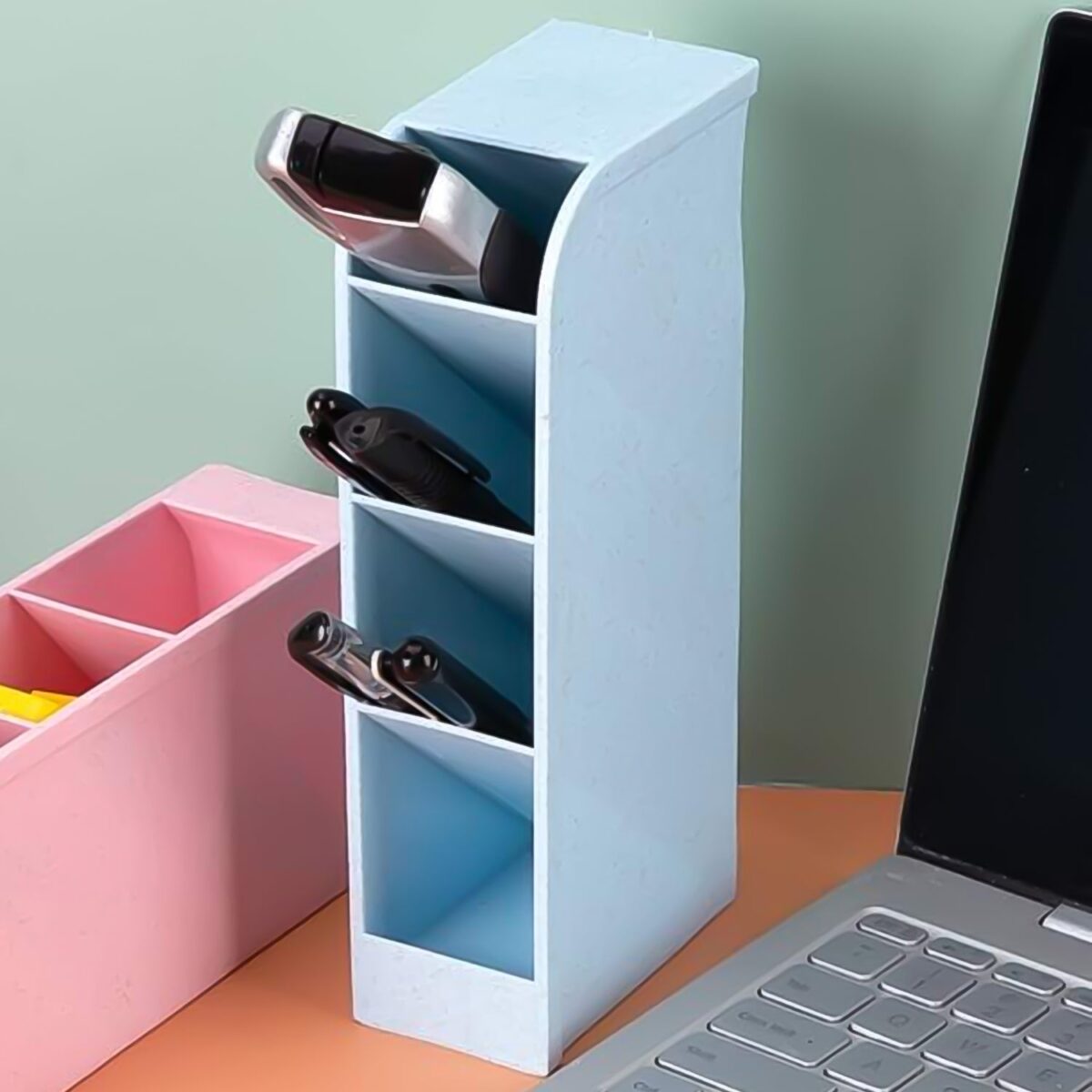 Multipurpose 4 Compartment Pen Holder Office Desktop (1 Pc) - Image 1