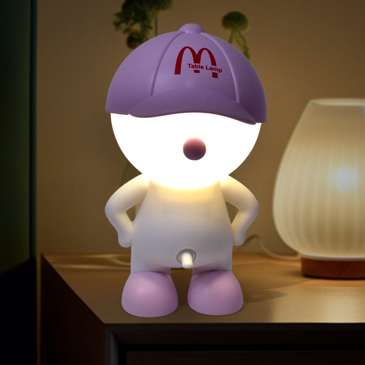Cute Lovely Cartoon Design LED Desk Night Light With Plastic Head Cap (1 Pc) - Image 3
