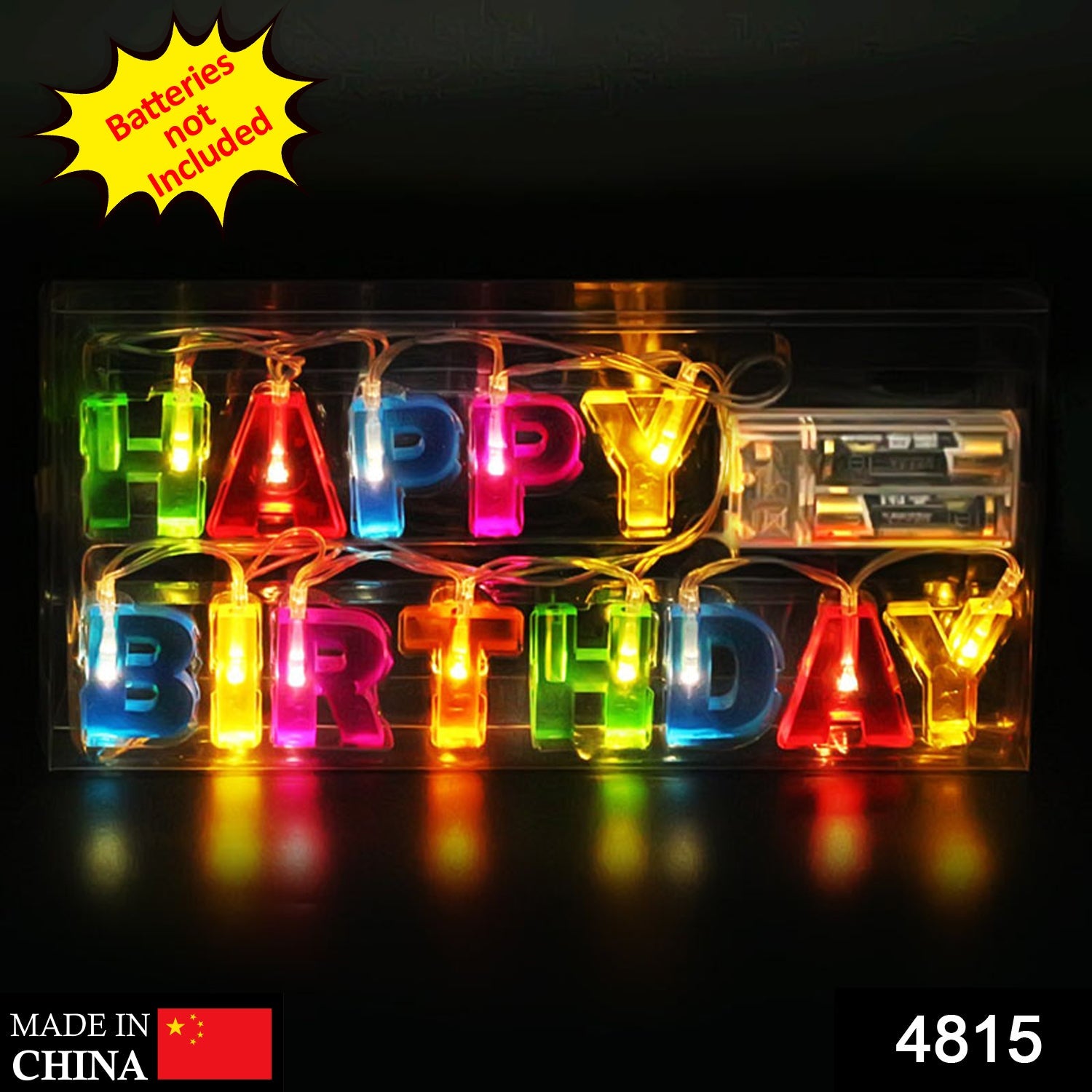01_aaa57305-9787-4b62-bf0c-a71553b6ecc3.jpg Decoratives Plastic Happy Birthday 13 LED Letter Battery Operated String Lights, Outdoor String Lights (Multicolour) - Image 2