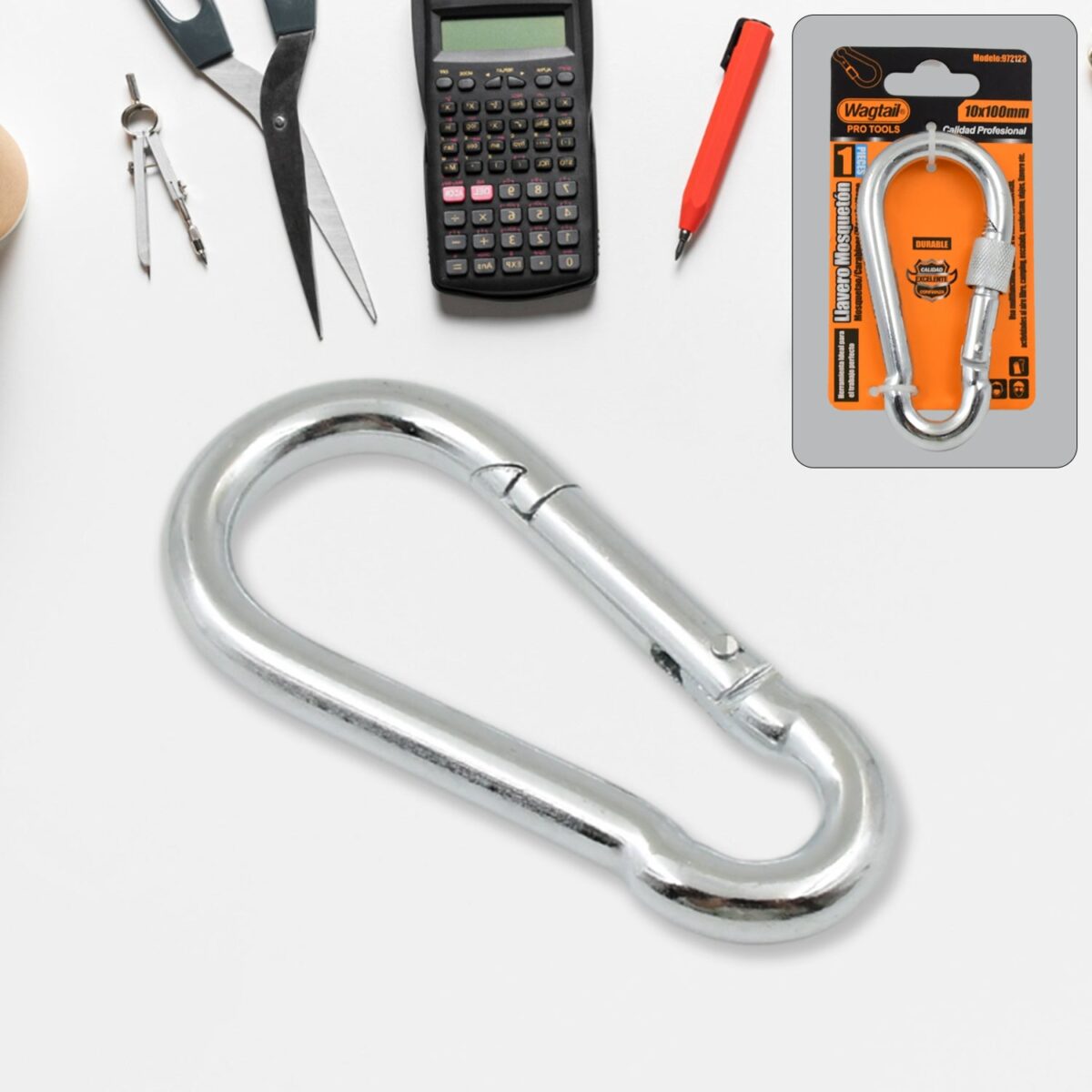 Snap Hook With Screw-Stainless Steel Snap Hook Clip Heavy Duty, Carabiner Clip (10Ãƒâ€”100 MM / 1 Pc) - Image 3