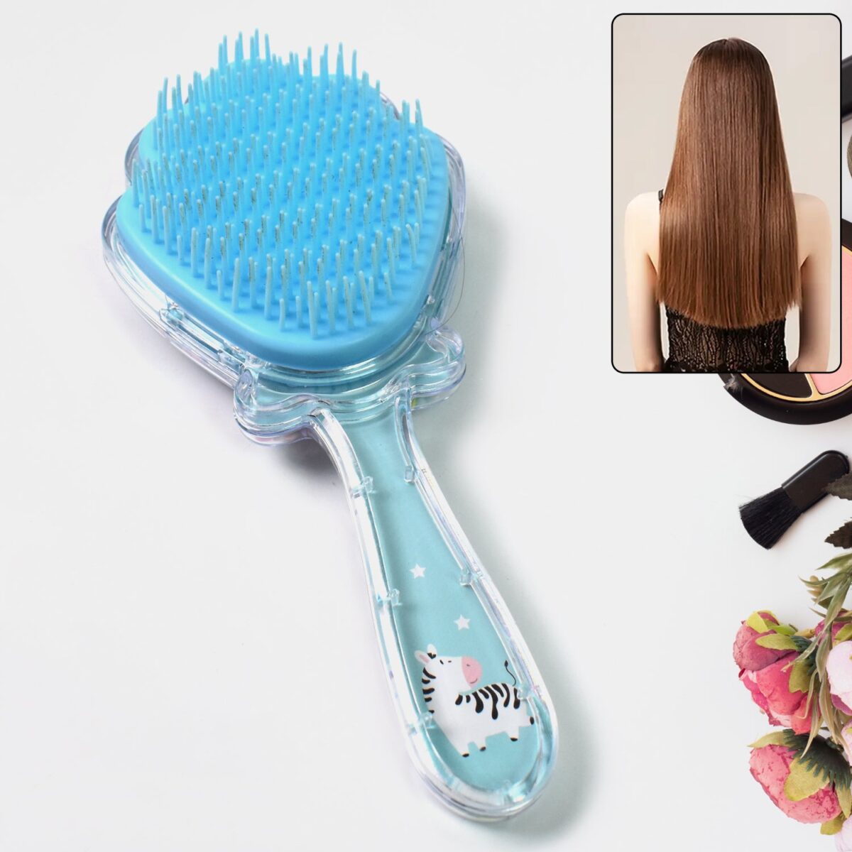 Cartoon Hair Brush Massage Shower Comb Blur Wet Salon (1 Pc ), Hair accessories - Image 1