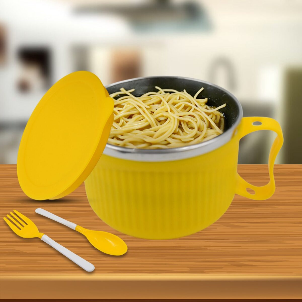 Safe Double-Layer Maggie Bowl with Lid & Handle Ã¢â‚¬â€œ Versatile Bowl for Cereals, Fruits, Ramen & More - Image 4